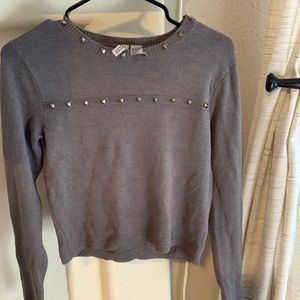 H&M crop knit sweater with stud detail